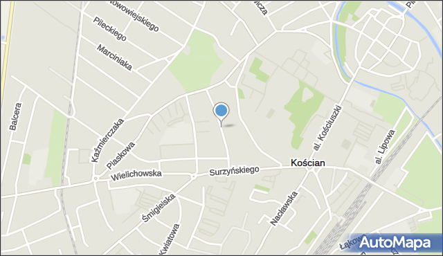 Kościan, 14 Dywizji Piechoty Wielkopolskiej, mapa Kościan