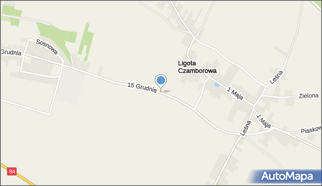Ligota Czamborowa, 15 Grudnia, mapa Ligota Czamborowa
