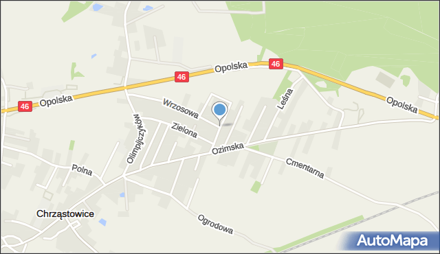 Chrząstowice powiat opolski, 1 Maja, mapa Chrząstowice powiat opolski