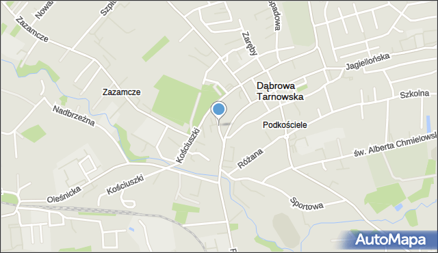 Dąbrowa Tarnowska, 1 Maja, mapa Dąbrowa Tarnowska