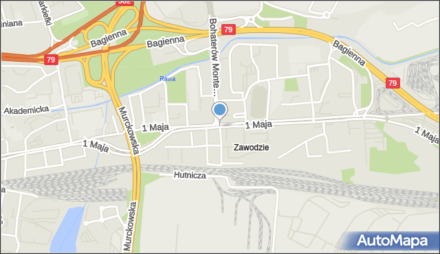 Katowice, 1 Maja, mapa Katowic