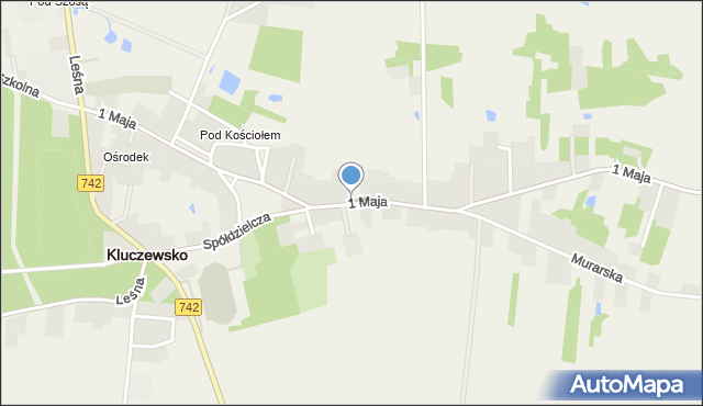 Kluczewsko, 1 Maja, mapa Kluczewsko