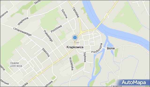 Krapkowice, 1 Maja, mapa Krapkowice