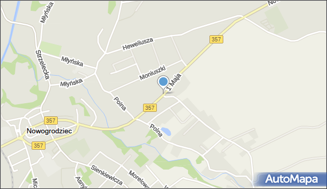 Nowogrodziec, 1 Maja, mapa Nowogrodziec