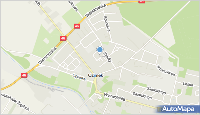 Ozimek, 1 Maja, mapa Ozimek