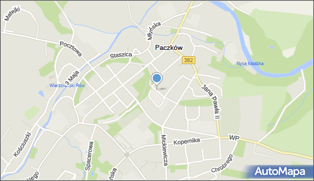 Paczków powiat nyski, 1 Maja, mapa Paczków powiat nyski