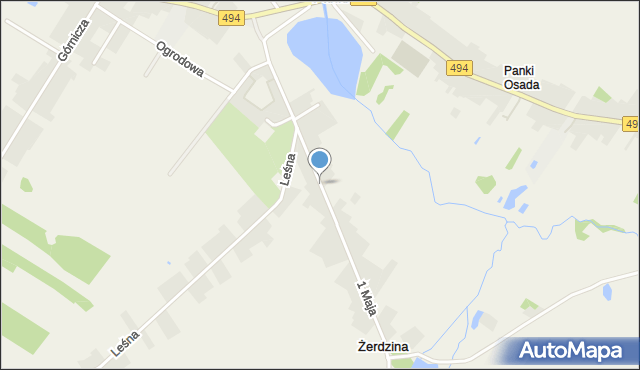 Panki, 1 Maja, mapa Panki