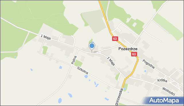 Pozezdrze, 1 Maja, mapa Pozezdrze