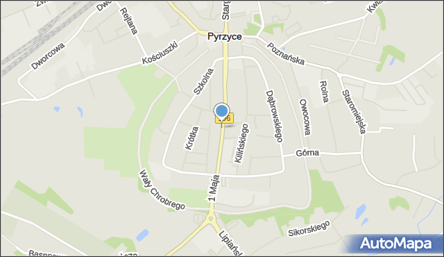 Pyrzyce, 1 Maja, mapa Pyrzyce