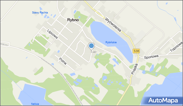 Rybno powiat działdowski, 1 Maja, mapa Rybno powiat działdowski