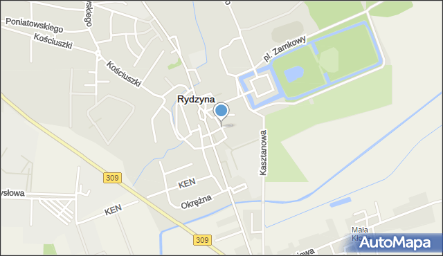 Rydzyna powiat leszczyński, 1 Maja, mapa Rydzyna powiat leszczyński