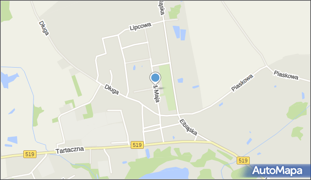 Zalewo powiat iławski, 1 Maja, mapa Zalewo powiat iławski