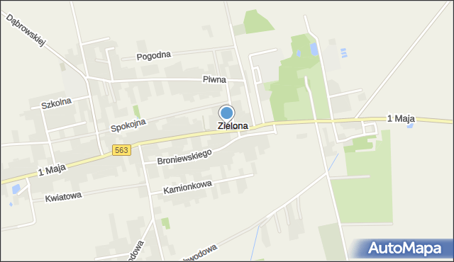 Zielona gmina Kuczbork-Osada, 1 Maja, mapa Zielona gmina Kuczbork-Osada