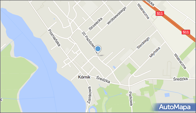 Kórnik, 20 Października, mapa Kórnik