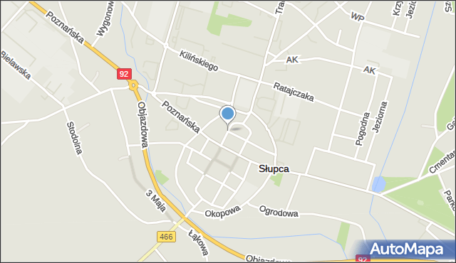 Słupca, 21 Stycznia, mapa Słupca