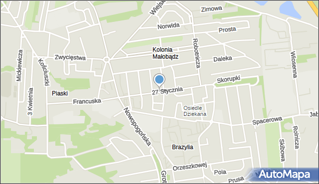 Czeladź, 27 Stycznia, mapa Czeladź