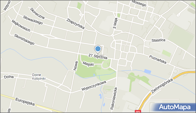 Grodzisk Wielkopolski, 27 Stycznia, mapa Grodzisk Wielkopolski