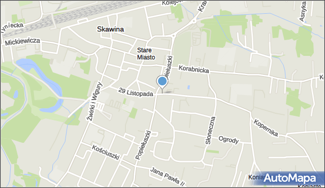 Skawina, 29 Listopada, mapa Skawina