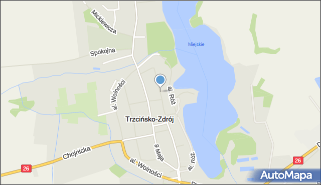 Trzcińsko-Zdrój, 2 Lutego, mapa Trzcińsko-Zdrój