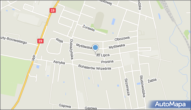 Haćki, 30 Lipca, mapa Haćki