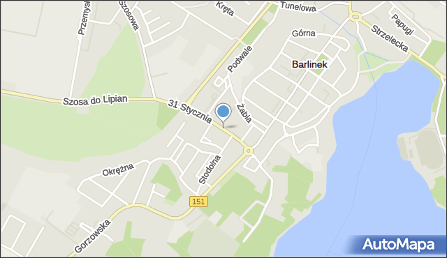 Barlinek, 31 Stycznia, mapa Barlinek