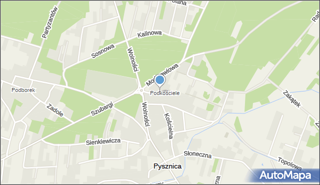 Pysznica, 35-lecia, mapa Pysznica