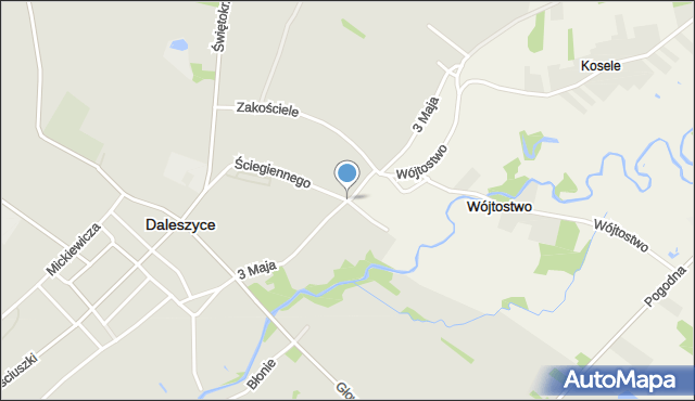 Daleszyce, 3 Maja, mapa Daleszyce