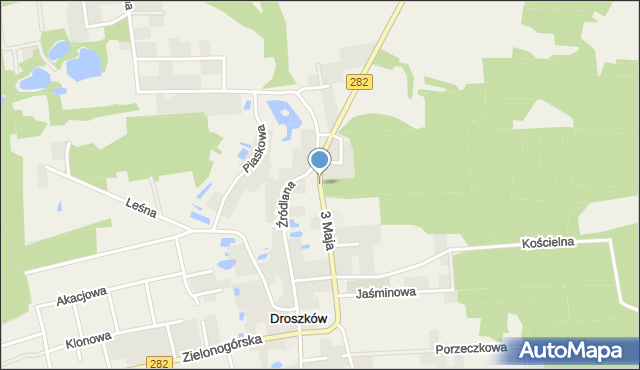 Droszków gmina Zabór, 3 Maja, mapa Droszków gmina Zabór
