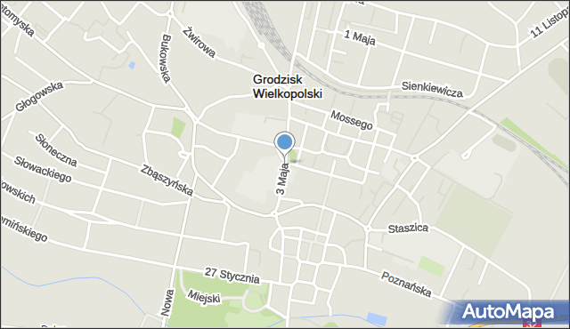 Grodzisk Wielkopolski, 3 Maja, mapa Grodzisk Wielkopolski