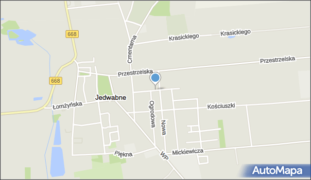 Jedwabne, 3 Maja, mapa Jedwabne