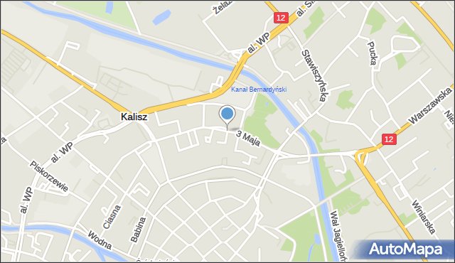 Kalisz, 3 Maja, mapa Kalisza