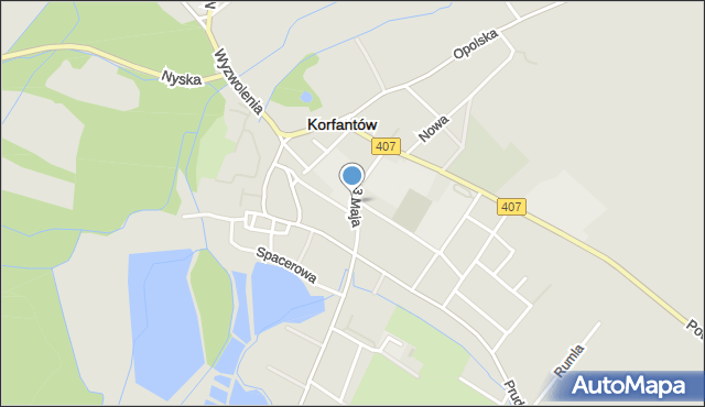 Korfantów, 3 Maja, mapa Korfantów