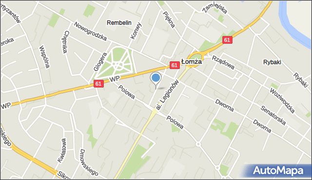 Łomża, 3 Maja, mapa Łomży