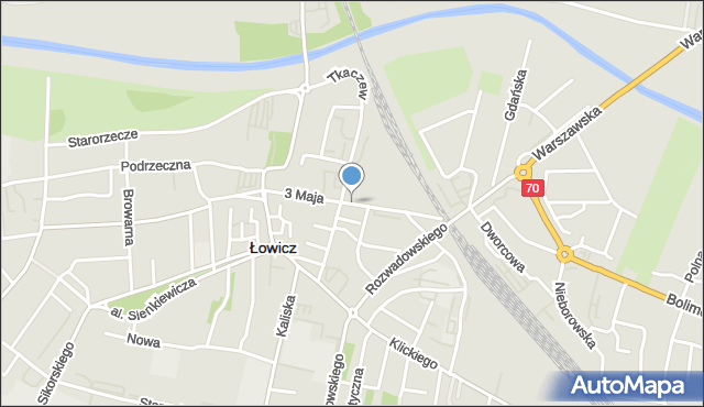 Łowicz, 3 Maja, mapa Łowicza