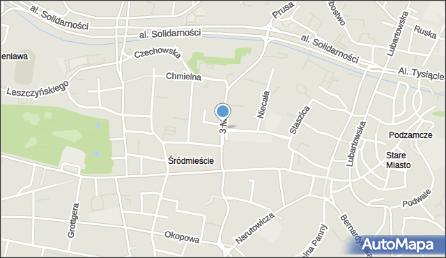 Lublin, 3 Maja, mapa Lublina