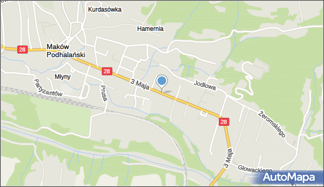Maków Podhalański, 3 Maja, mapa Maków Podhalański