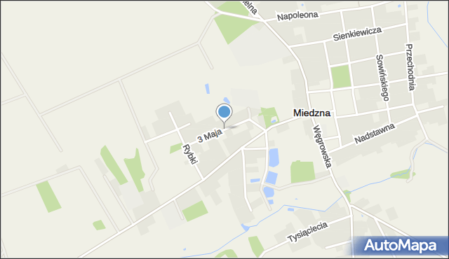 Miedzna, 3 Maja, mapa Miedzna