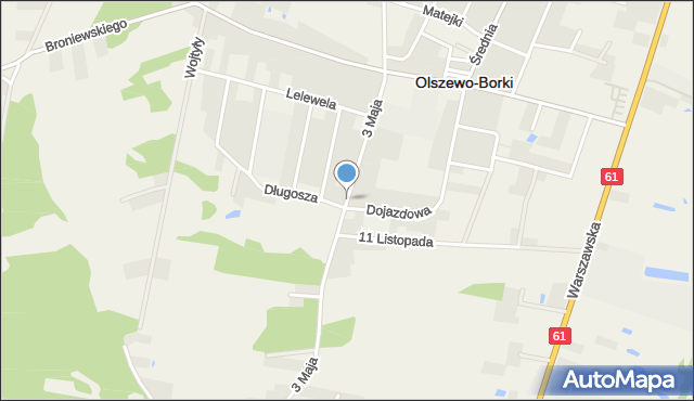 Olszewo-Borki, 3 Maja, mapa Olszewo-Borki