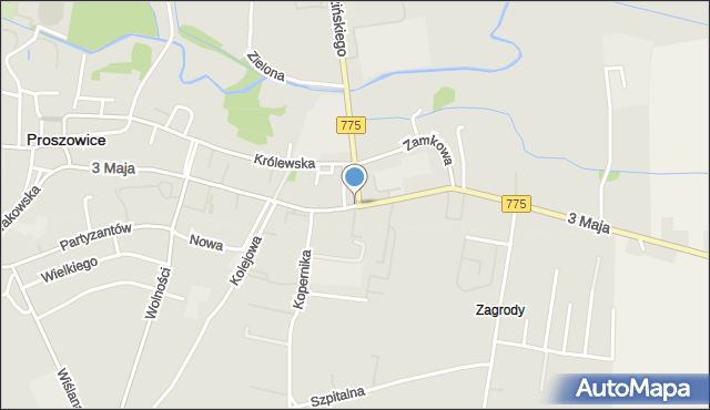 Proszowice, 3 Maja, mapa Proszowice