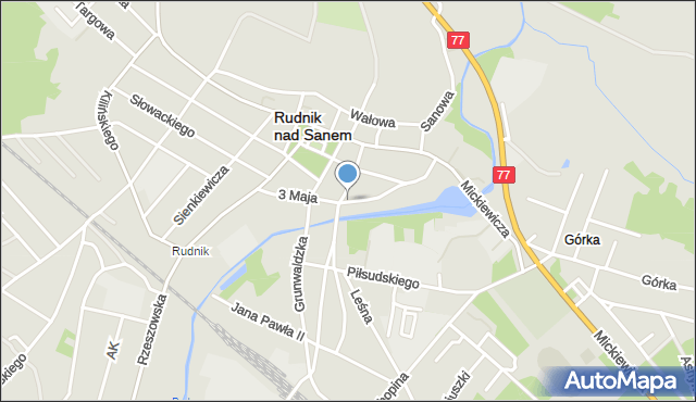 Rudnik nad Sanem, 3 Maja, mapa Rudnik nad Sanem