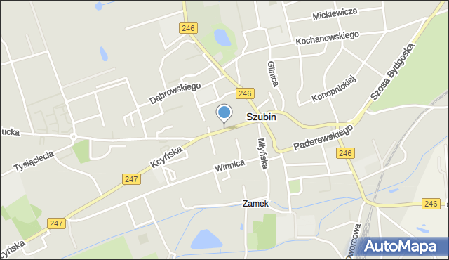Szubin, 3 Maja, mapa Szubin