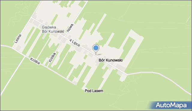 Bór Kunowski, 4 Lipca, mapa Bór Kunowski