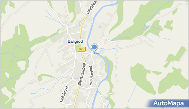 Baligród, 6 Sierpnia, mapa Baligród