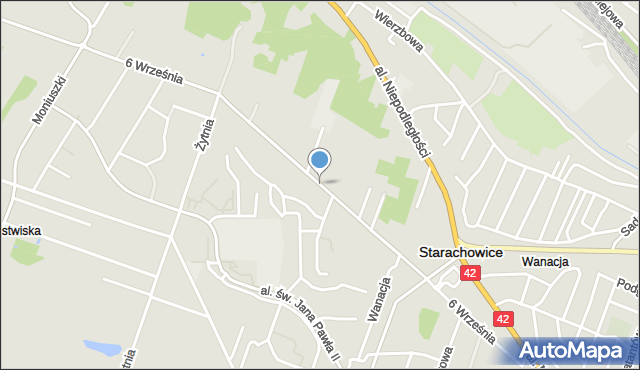 Starachowice, 6 Września, mapa Starachowic