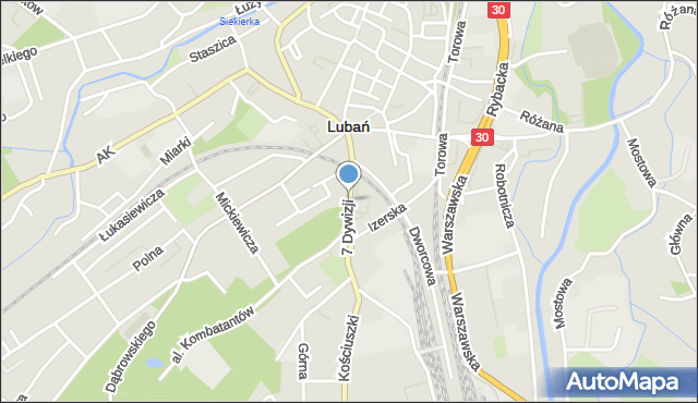 Lubań, 7 Dywizji, mapa Lubań