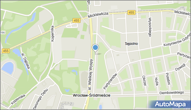 Wrocław, 8 Maja, mapa Wrocławia