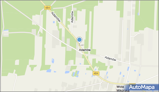 Adamów gmina Bełchatów, Adamów, mapa Adamów gmina Bełchatów