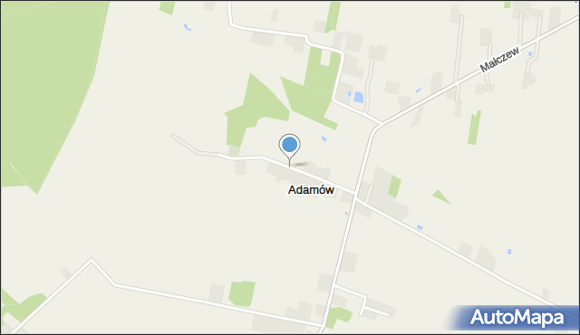 Adamów gmina Brzeziny, Adamów, mapa Adamów gmina Brzeziny