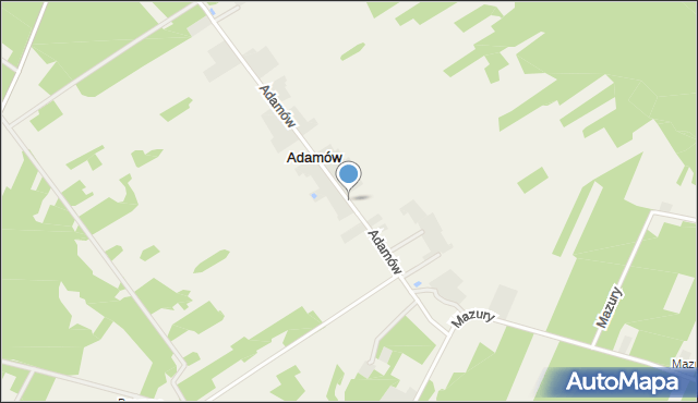 Adamów gmina Głowaczów, Adamów, mapa Adamów gmina Głowaczów