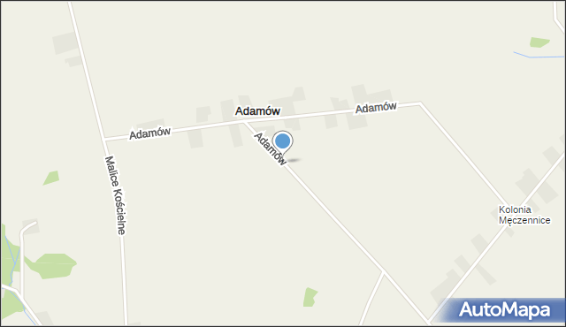 Adamów gmina Lipnik, Adamów, mapa Adamów gmina Lipnik